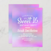 Aquarelle rose violet doux 16 Invitation (Devant / Derrière)