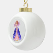 Aquarelle rose violet princesse ange ornement (Droite)