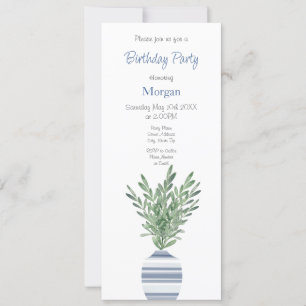 Aquarelle Rosemary & Bleu Stried Vase Invitation