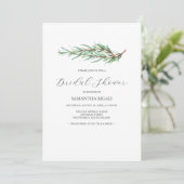 Aquarelle Rosemary Invitations de douche nuptiale (Debout devant)