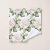 Aquarelle Roses blanches (Gant de toilette)