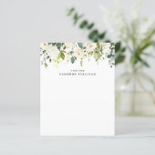 Aquarelle Roses blanches et Hydrangeas papeterie (Debout devant)