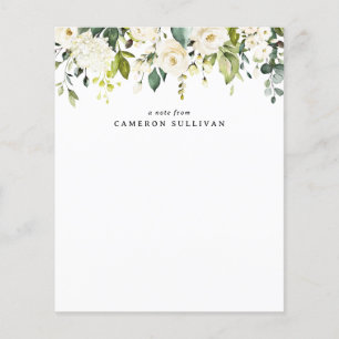 Aquarelle Roses blanches et Hydrangeas papeterie