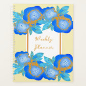 Aquarelle Roses Bleu Or Hebdomadaire (Devant)