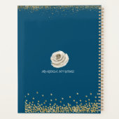 Aquarelle Roses Bouquet bleu Planificateur d'agend (Dos)