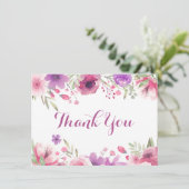 Aquarelle Roses Feuillage Script Merci (Debout devant)