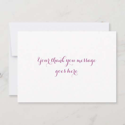 Aquarelle Roses Feuillage Script Merci (Dos)