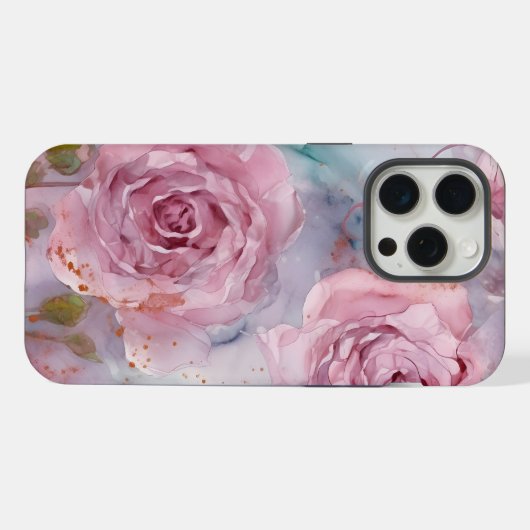 Aquarelle Roses roses (Verso Horizontal)