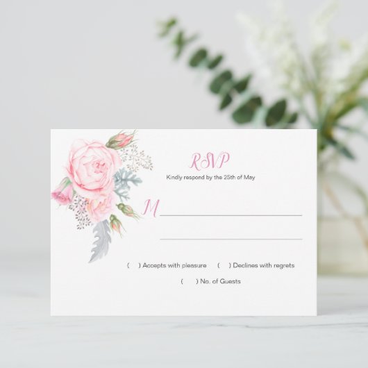 Aquarelle Roses Roses Rose Hydrangeas Verdure RSVP (Debout devant)