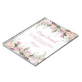 Aquarelle Roses roses roses et Journal de prières  (Côté gauche)