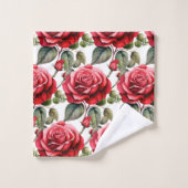 Aquarelle Roses rouges (Gant de toilette)