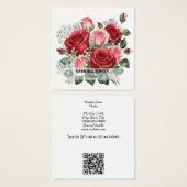 Aquarelle Roses rouges et roses Cartes de visite (Devant & derrière)