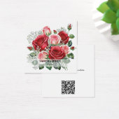 Aquarelle Roses rouges et roses Cartes de visite (Bureau)