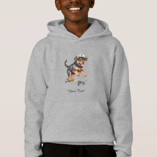 Aquarelle Rottweiler enfants Sweat - shirt à capuc