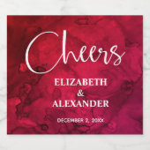 Aquarelle rouge à noir Étiquettes de vin étincelan (Étiquettes simples)