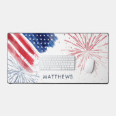 Aquarelle rouge blanc et bleu personnalisé (Clavier et souris)