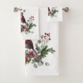 Aquarelle Rouge Cardinal Bird Wreath (En situation)