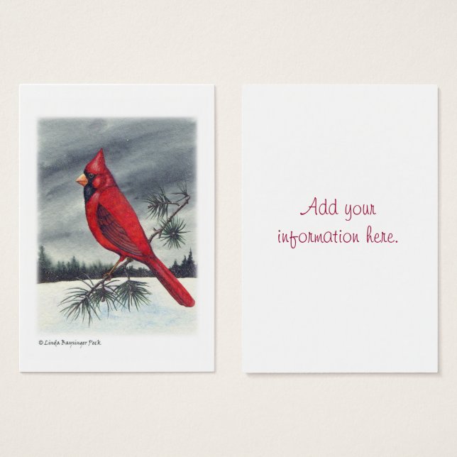 Aquarelle rouge cardinale (Devant & derrière)