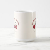Aquarelle rouge cerisier Coeur Mug (Centre)