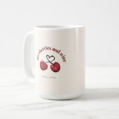 Aquarelle rouge cerisier Coeur Mug (Devant gauche)