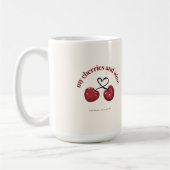 Aquarelle rouge cerisier Coeur Mug (Gauche)