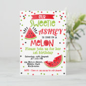 Aquarelle Rouge dans une invitation à l'anniversai (Debout devant)