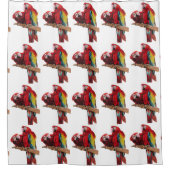 Aquarelle rouge de perroquet macaw rideau de douch (Devant)