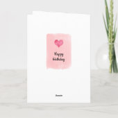 Aquarelle Rouge et Gold Heart Carte 19e anniversai (Dos)