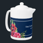 Aquarelle Rouge et rose Fleurs Marine noire<br><div class="desc">Basé sur mon aquarelle illustration de pavots rouges et rose rose. Un bel arrangement de délicat jardin de chalets d'été fleurit sur un arrière - plan bleu marine foncé clair. Personnalisable à Zazzle avec vos propres textes pour un design personnalisé. Consultez mon magasin pour trouver les articles correspondants !</div>