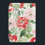 Aquarelle rouge et rose motif floral coque iphone<br><div class="desc">Beau motif de fleurs d'aquarelle</div>