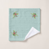 Aquarelle Rouge Gerbera Daisy avec bain de verdure (Gant de toilette)