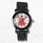 Aquarelle rouge mignonne Fairy Girl<br><div class="desc">Aquarelle rouge mignonne Fairy Girly Girls eWatch Watches présente une jolie fée d'aquarelle rouge avec papillons. Créé par Evco Studio www.zazzle.com/store/evcostudio</div>