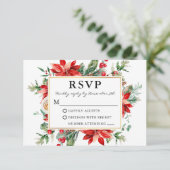 Aquarelle Rouge Poinsettia Mariage floral RSVP (Debout devant)