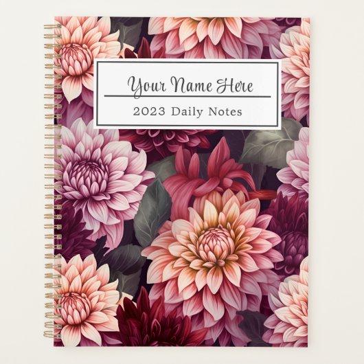 Aquarelle Rouge rose Dahlia Motif Design (Devant)