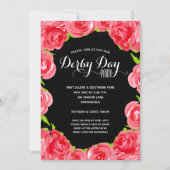 Aquarelle Rouge Roses Derby Race Party Invitations (Devant)