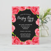 Aquarelle Rouge Roses Derby Race Party Invitations (Debout devant)