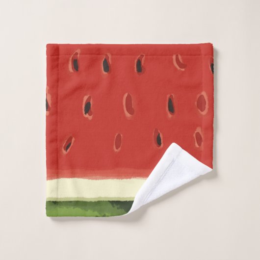 Aquarelle rouge vif serviette de pastèque (Gant de toilette)