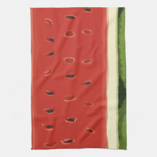 Aquarelle rouge vif Watermelon Serviettes de cuisi