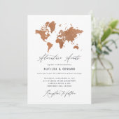 Aquarelle rouille carte du monde Voyage mariage (Debout devant)