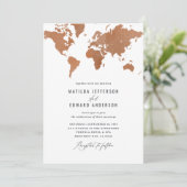 Aquarelle rouille carte du monde Voyage mariage (Debout devant)