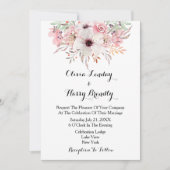 Aquarelle rousse Pays Faire-part de mariage Floral (Devant)