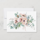 Aquarelle rousse rustique Mariage floral RSVP (Dos)