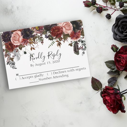 Aquarelle RSVP Halloween Automne Boho floral