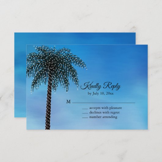 Aquarelle RSVP pour palmier (Devant / Derrière)