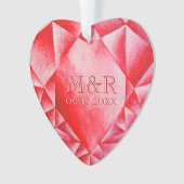 Aquarelle Ruby Heart 40e anniversaire de Mariage (devant)