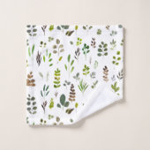 Aquarelle Russe Eucalyptus Feuille Motif (Gant de toilette)