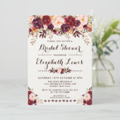 Aquarelle Rustic Boho Invitation à la douche nupti (Debout devant)