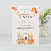 Aquarelle Rustique Automne Thanksgiving Invitation (Debout devant)