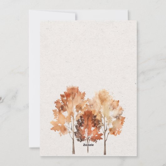 Aquarelle Rustique Automne Thanksgiving Invitation (Dos)