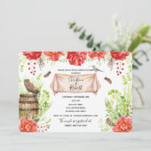 Aquarelle Rustique Boho Couple's Shower Invitation (Debout devant)